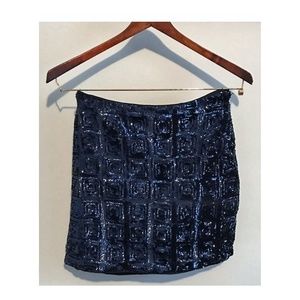 H&M Sequins Navy Skirt